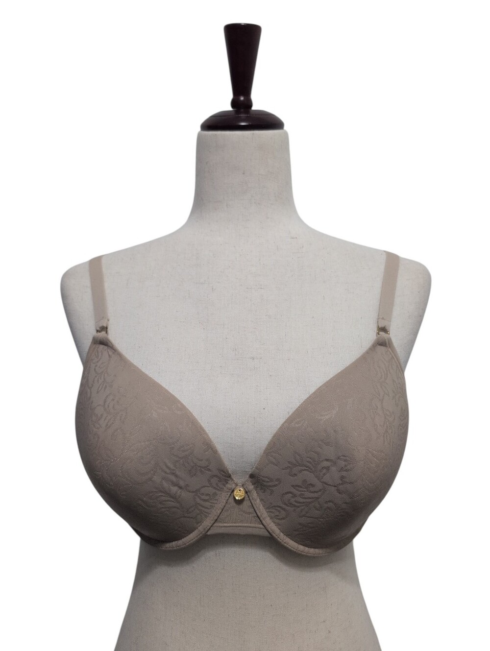 Natori Beige Nude Underwire Bra Size 36D Floral Embossed